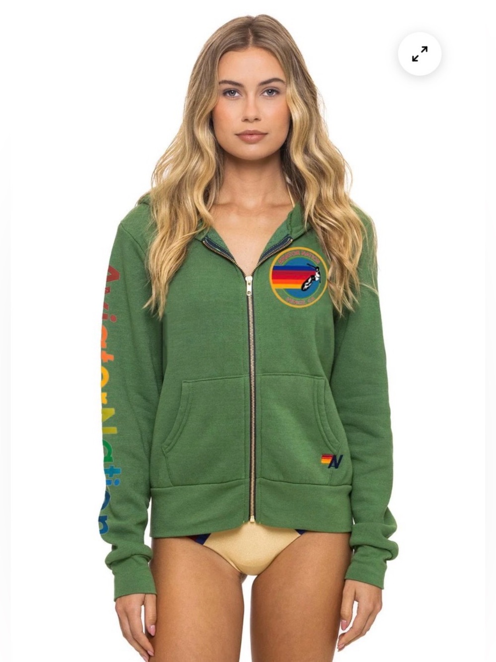 NWT Aviator Nation Zip Hoodie 🌴 PALM Small Unisex